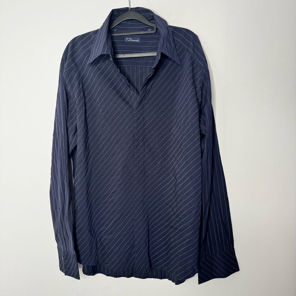 7 Diamonds men's long-sleeve casual button-down shirt